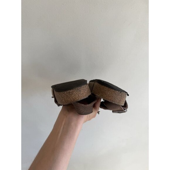 Birkenstock Arizona W/ Strap Leather Women's Sandals 42 11 Unisex Brown Leather - Picture 4 of 7